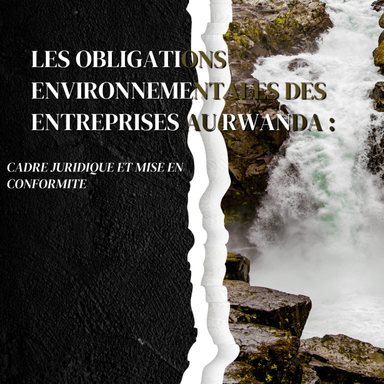 LES OBLIGATIONS ENVIRONNEMENTALES DES ENTREPRISES AU RWANDA : CADRE JURIDIQUE ET MISE EN CONFORMITE
