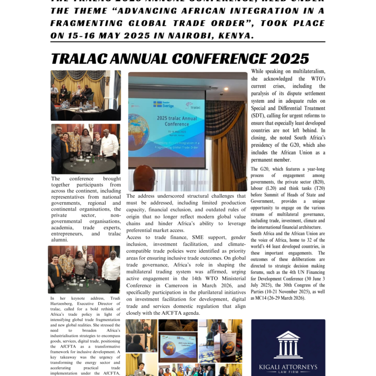The tralac 2025 Annual Conference, held under the theme “Advancing African Integration in a Fragmenting Global Trade Order”, took place on 15-16 May 2025 in Nairobi, Kenya.