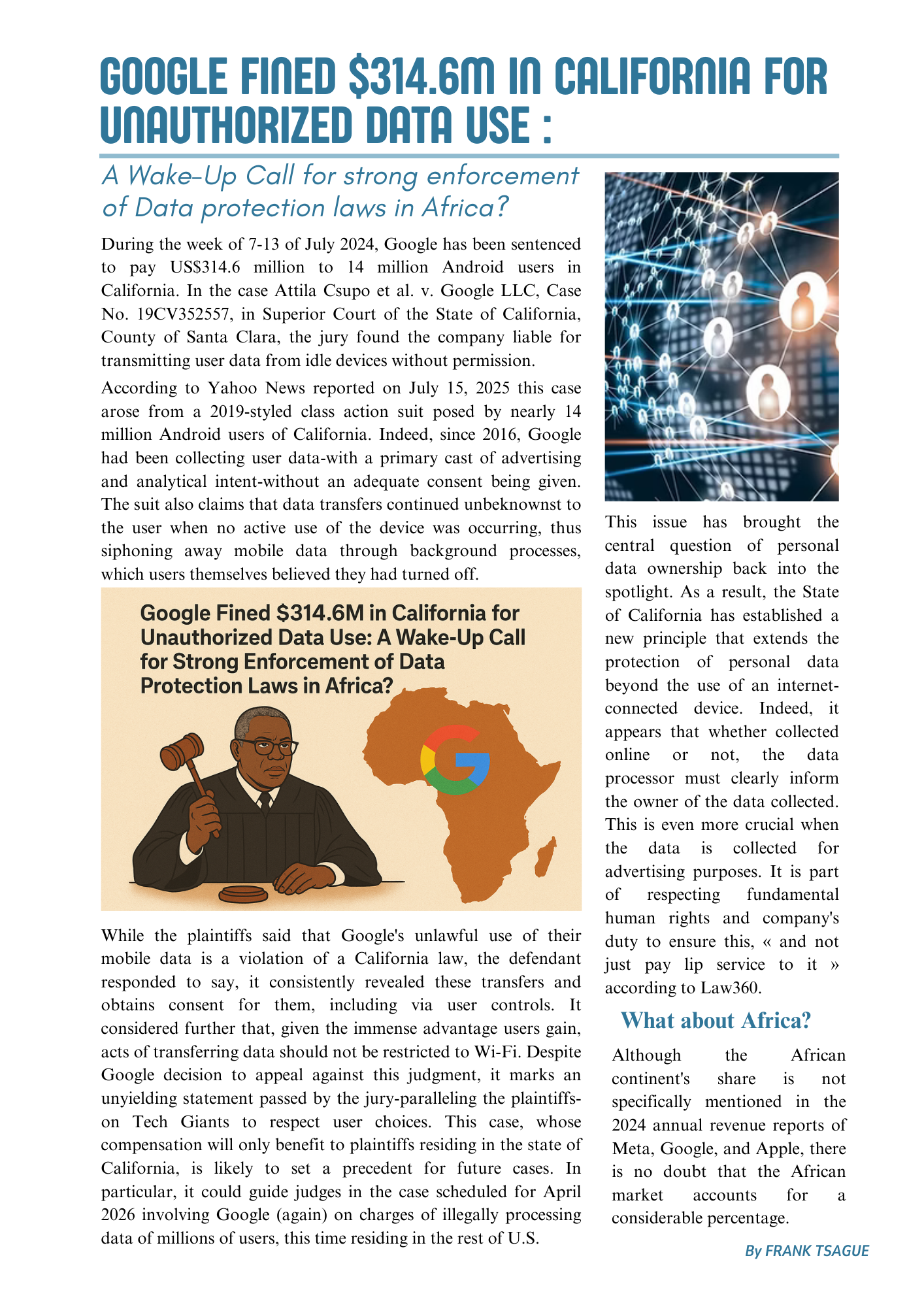 Blue & White Minimalist Digital Magazine Page