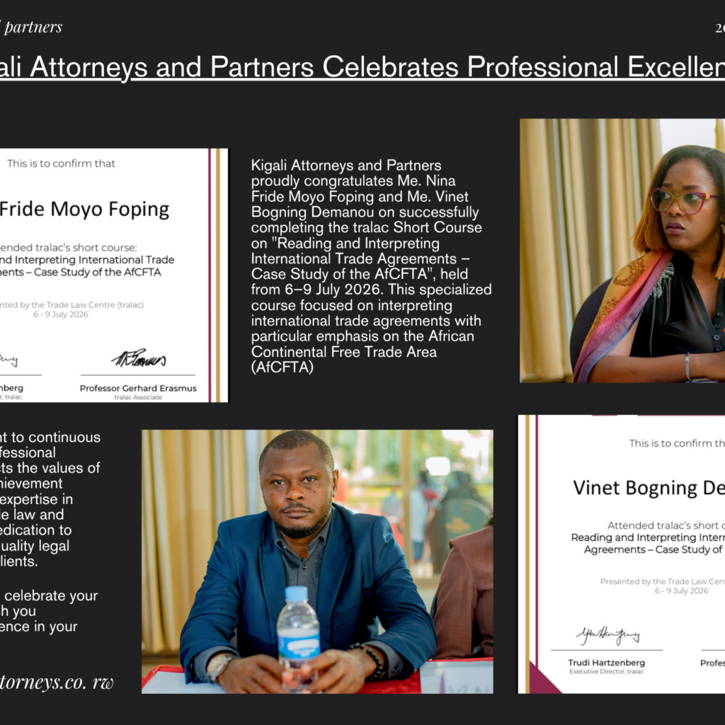 Kigali Attorneys and Partners Celebrates Professional Excellence certificate